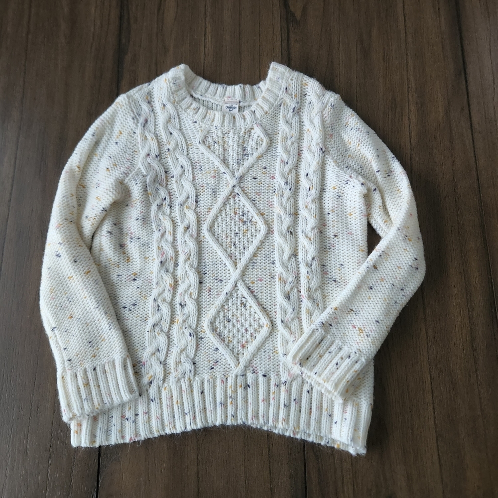 OshKosh B'gosh girls cream cable knit sweater